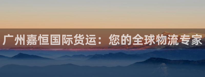 尊龙网址苹果版下载：广州嘉恒国际货运：您的全球物流专家
